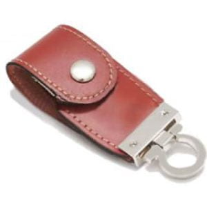 Pen Drive em Couro Personalizado Silver Leather 4Gb, 8Gb, 16Gb e 32Gb