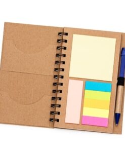 Bloco de anotações ecológico com caneta e post-it CD078
