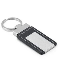 Chaveiro em Metal e Couro Formato Retangular CHR267