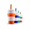 Copo retrátil 355ml de silicone com canudo CP111