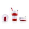 Copo retrátil 355ml de silicone com canudo CP111