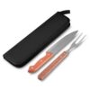 Kit Faca e Garfo para Churrasco com Cabo de Madeira K094