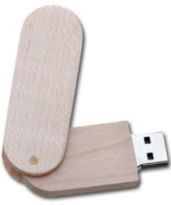 Pen Drive Personalizado Ecológico Giratório em Madeira ECO 1
