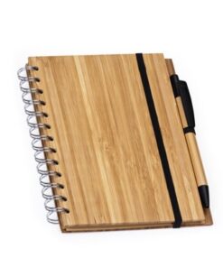 Caderneta em Bambu com Caneta CD082 18,00 X 11,50 cm
