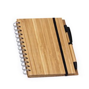 Caderneta em Bambu com Caneta CD082 18,00 X 11,50 cm