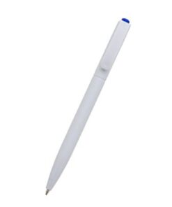 Caneta Personalizada Corpo Branco com Partes Coloridas A379 para Brindes Promocionais