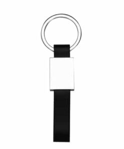 Chaveiro Preto de Borracha com Detalhe em Metal CHR112