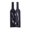 Conjunto para Vinho Estojo Emborrachado em Formato de Garrafa K228