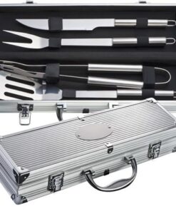 Kit Churrasco Personalizado 4 Peças com Maleta de Alumínio K098