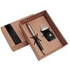 Kit Pen Drive e Caneta Personalizados com Detalhe em Couro K024