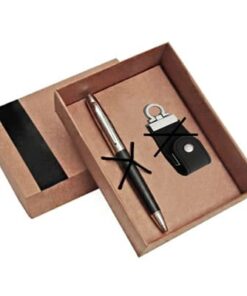 Kit Pen Drive e Caneta Personalizados com Detalhe em Couro K024