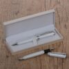 Kit Canetas Metálicas com Estojo de Couro KCL026