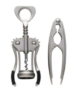 Kit Com Abridor De Vinho Em Metal e Quebra Nozes K227