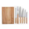 Kit Churrasco com Cabos e Tábua em Bambu K099