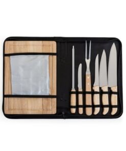 Kit Churrasco com Cabos e Tábua em Bambu K099