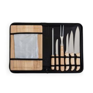 Kit Churrasco com Cabos e Tábua em Bambu K099