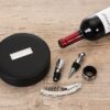 Kit para Vinho com Estojo em Couro K118