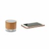 Caixa de Som com Microfone em Bambu CS24