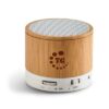 Caixa de Som com Microfone em Bambu CS24