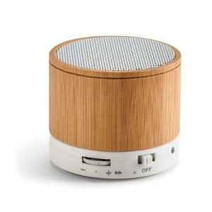 Caixa de Som com Microfone em Bambu CS24