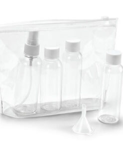 Bolsa de Cosméticos Hermética em PVC Incluso 3 Frascos N023