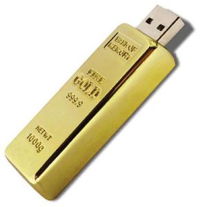 Pen Drive Personalizado Barra de Ouro de 4Gb