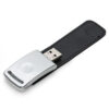 Pendrive Chaveiro executivo em Inox e Couro Steel Leather de 4Gb, 8Gb e 16Gb