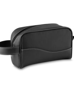 Necessaire de couro sintético e nylon de moderno design N032