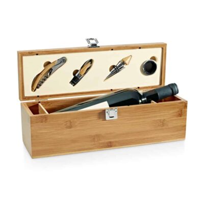Kit para Vinho Personalizado em Bambu K556
