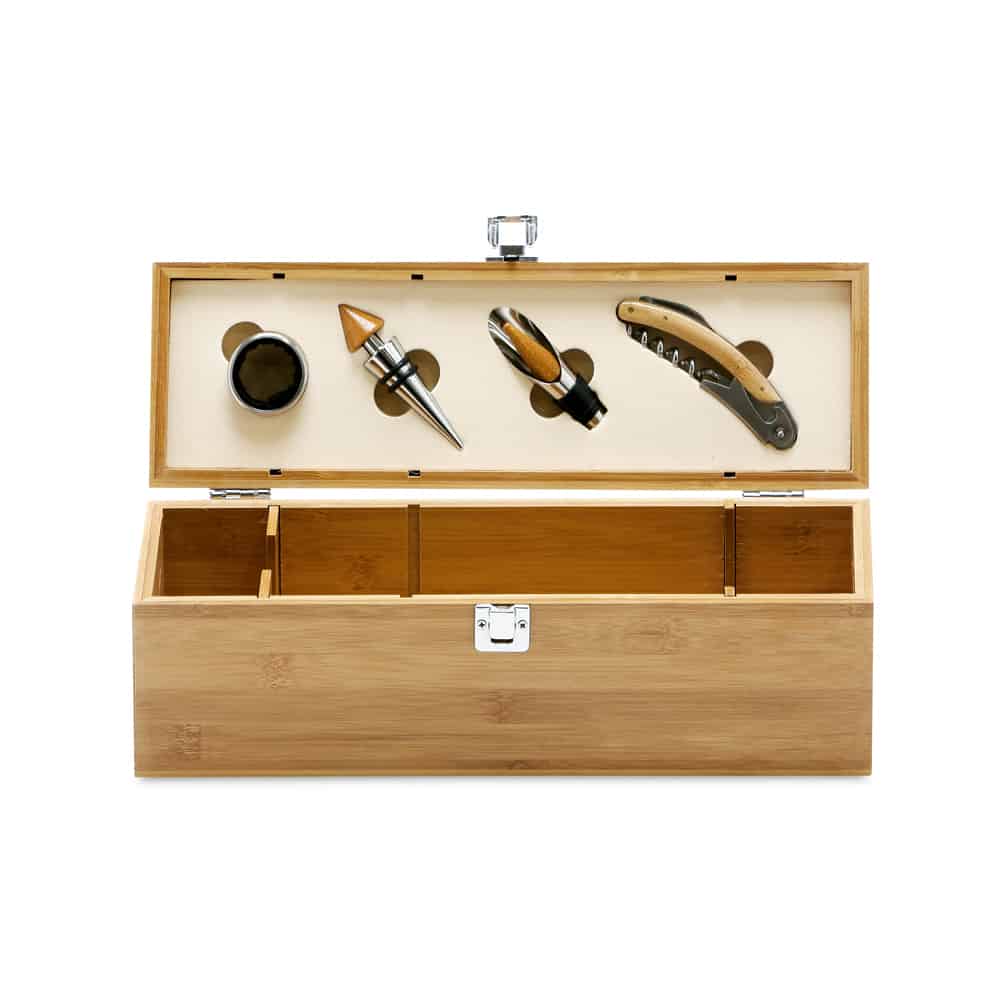 Kit para Vinho Personalizado em Bambu K556 - Imagem 4