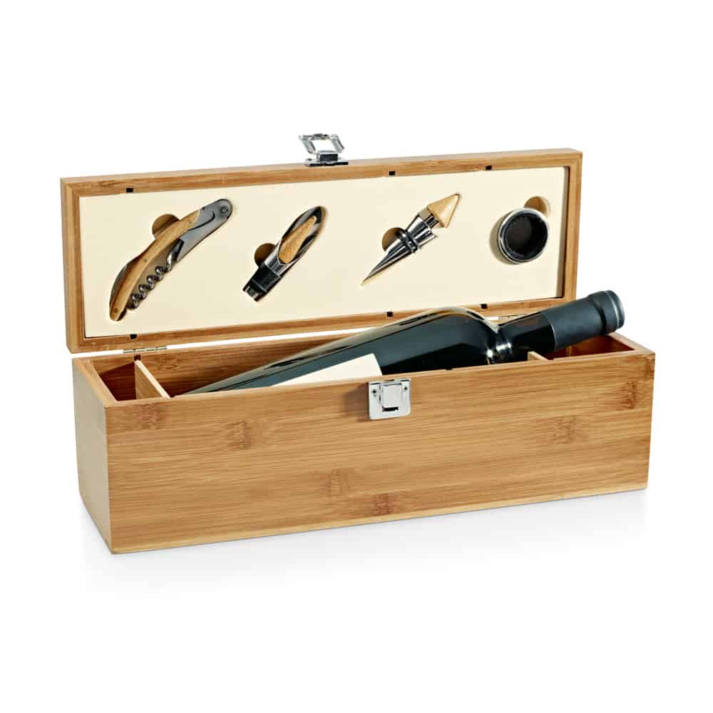 Kit para Vinho Personalizado em Bambu K556