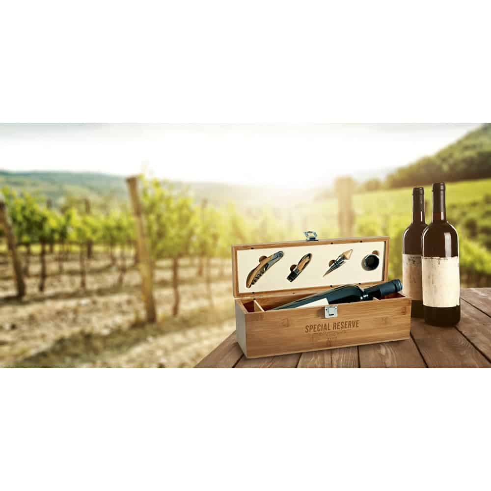 Kit para Vinho Personalizado em Bambu K556 - Imagem 2