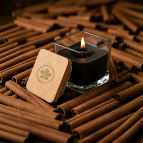Vela Aromática Personalizada 50g em Copo de Vidro com Tampa de Bambu - Imagem 5