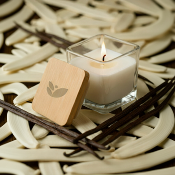 Vela Aromática Personalizada 50g em Copo de Vidro com Tampa de Bambu - Imagem 3