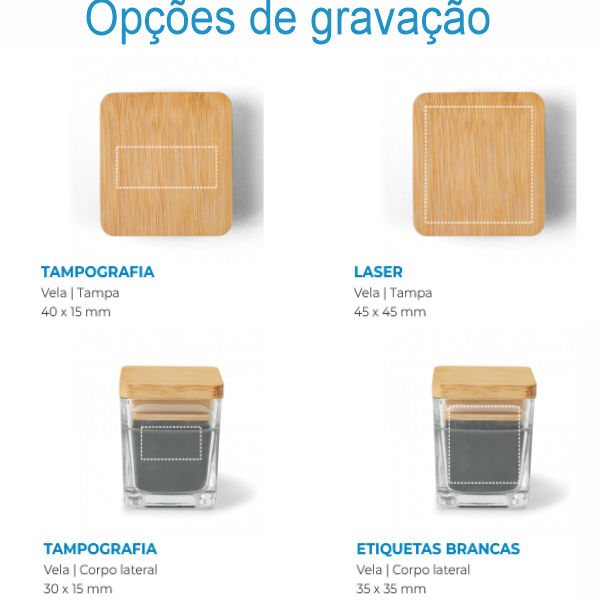 Vela Aromática Personalizada 50g em Copo de Vidro com Tampa de Bambu - Imagem 21