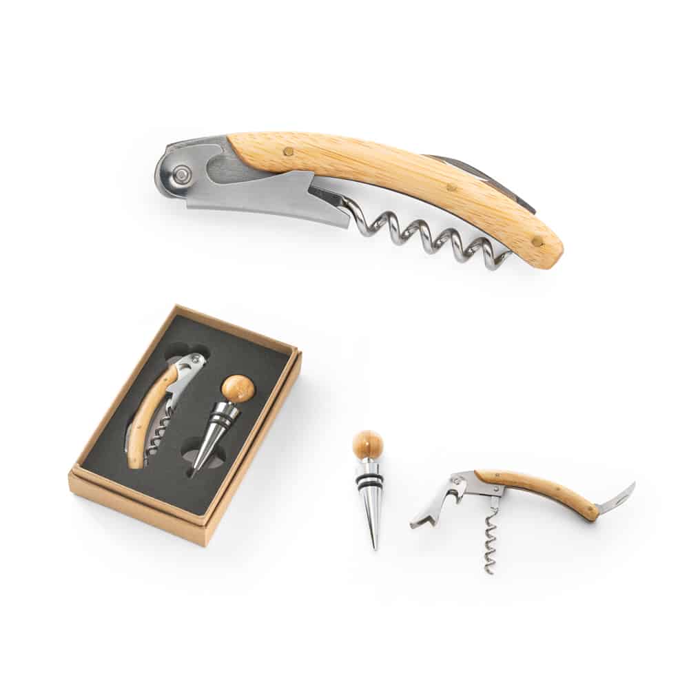 Kit para Vinho Personalizado em Bambu K370 - Imagem 4